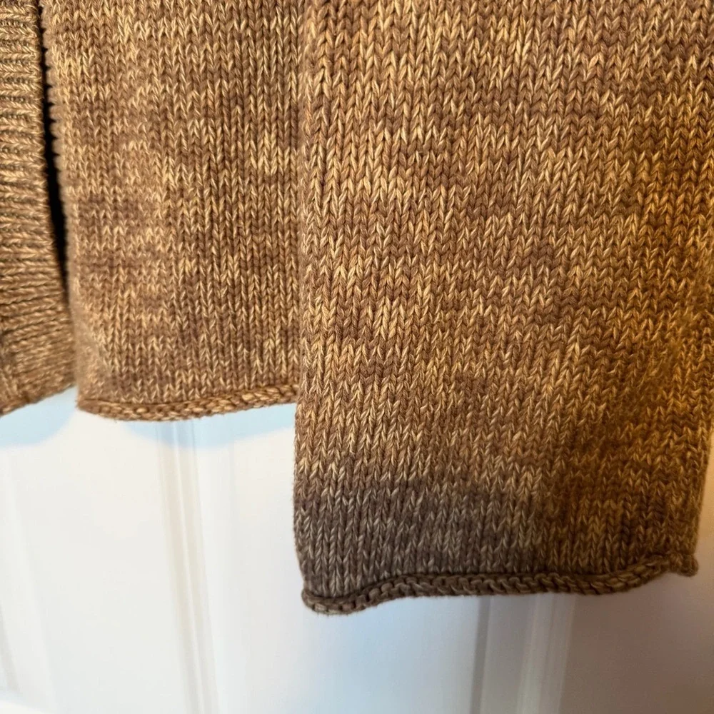 Calvin Klein brown shawl-collar cardigan sweater open front bell sleeve cardigan